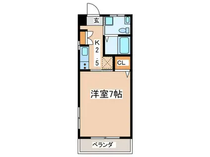ハイツ秋葉台(1K/3階)の間取り写真