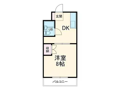 カーサヤマザキ(1DK/1階)の間取り写真