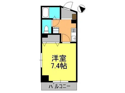龍生堂橋本ビル(1K/5階)の間取り写真