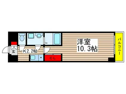レ・ソール本八幡エルア(1K/2階)の間取り写真