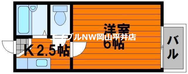 A-STYLE備前4(1K/2階)の間取り写真