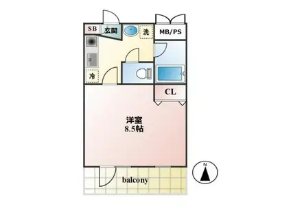 中村北堀江ビル(1K/3階)の間取り写真