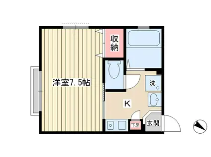 コーポYOU(1K/1階)の間取り写真