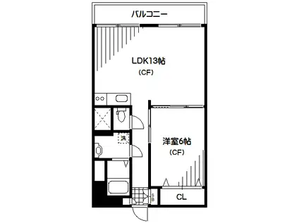 高円寺サマリヤマンション(1LDK/13階)の間取り写真