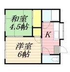 秋山アパート(2K/2階)の間取り写真