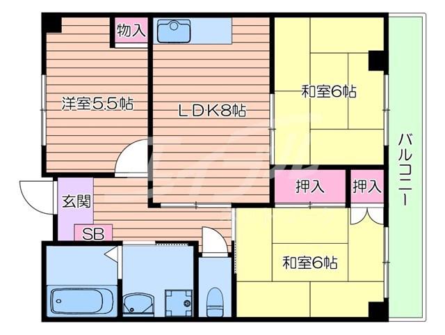 エミネンス千里(3LDK/2階)の間取り写真