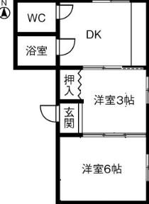 メゾン服部I(2K/3階)の間取り写真