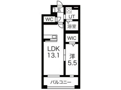 RVII(1LDK/5階)の間取り写真