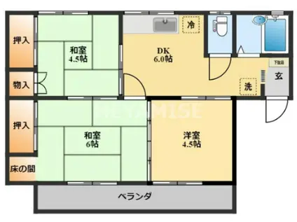 メゾン仲佳(3DK/2階)の間取り写真