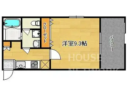 CROSS.BLDII(1K/1階)の間取り写真