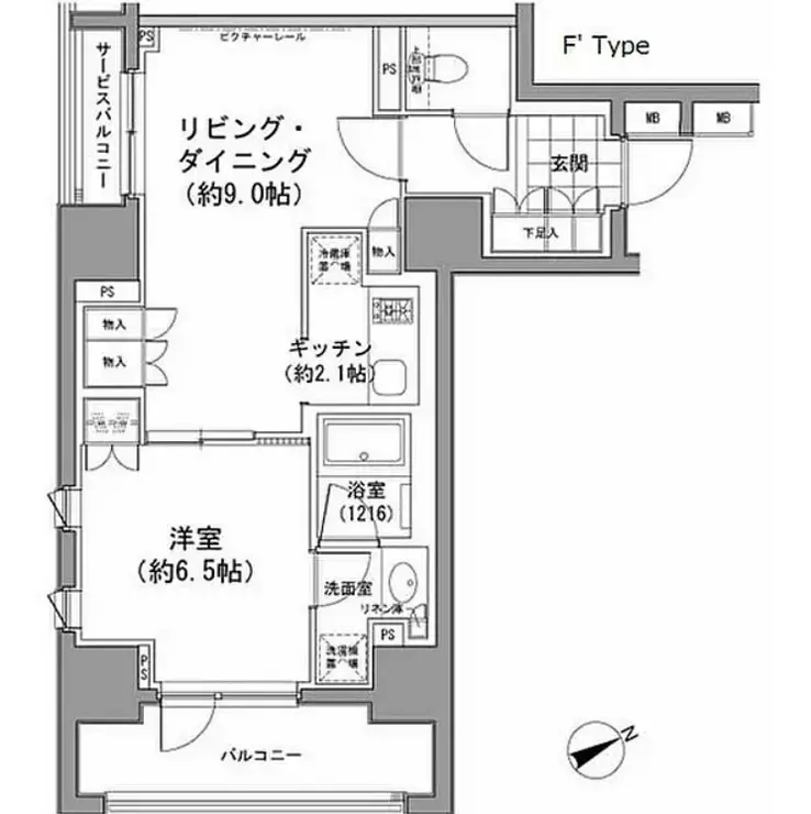 パークハビオ八丁堀 4階階 間取り