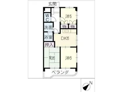 ヴィーブル貴船(3DK/3階)の間取り写真