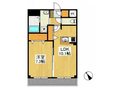 フォブール放駒(1LDK/1階)の間取り写真
