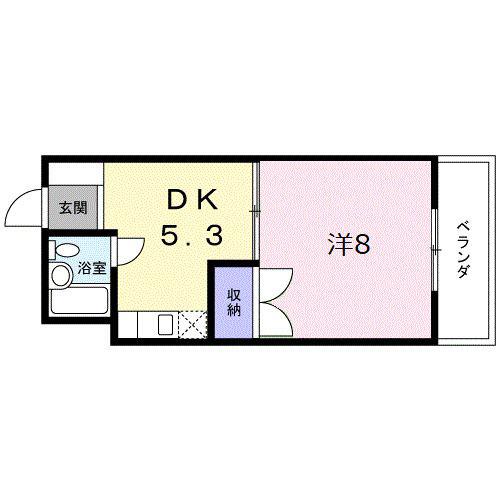 グリーンハイツ(1DK/1階)の間取り写真