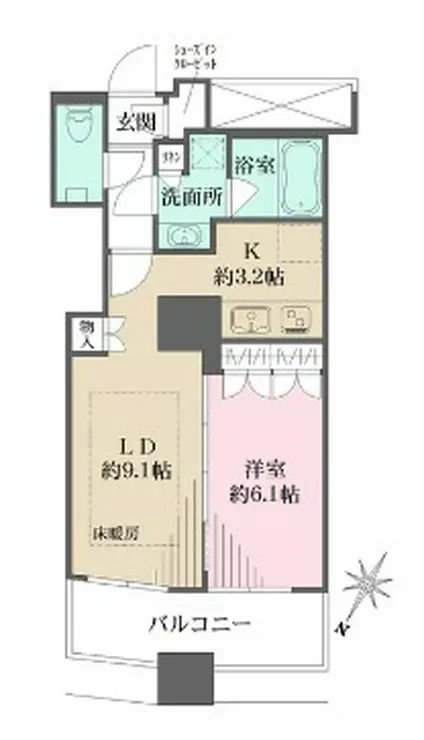 ザ・パークハウス西新宿タワー60 3階階 間取り