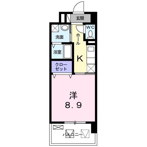 ラ・ルーチェK(1K/4階)の間取り写真