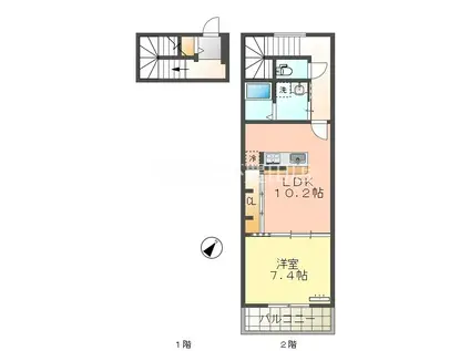 リノア寿(1LDK/2階)の間取り写真