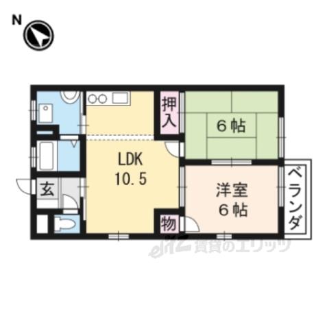 サンハイツセタⅡ(2LDK/1階)の間取り写真