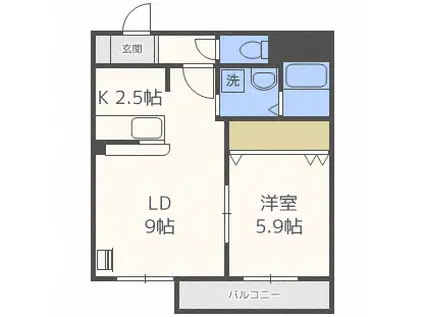 キャルム クラス(1LDK/1階)の間取り写真