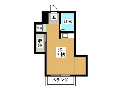 ハイム青木参番館(ワンルーム/2階)の間取り写真