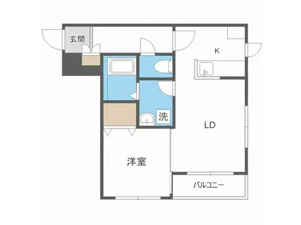 L・A円山公園(1LDK/5階)の間取り写真
