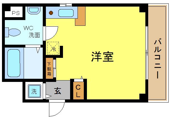 セレブコート平野(ワンルーム/3階)の間取り写真
