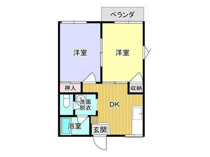 シオン花咲(2DK/1階)の間取り写真