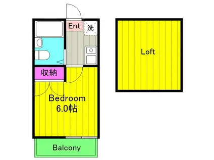 ラ・カメラ枡形(1K/1階)の間取り写真