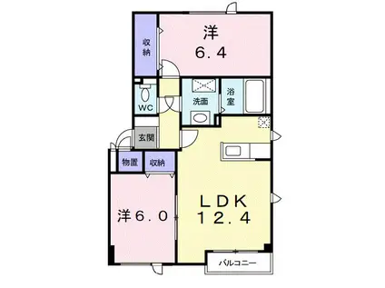 セント・プレリ-I(2LDK/2階)の間取り写真