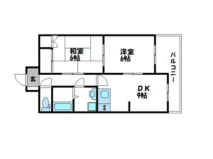 エーデルハイムK(2DK/1階)の間取り写真