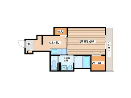 RUND 大手町(1K/1階)の間取り写真