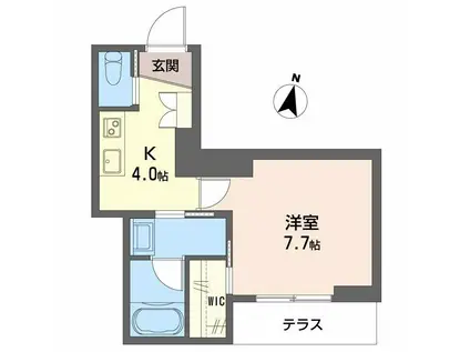 エスポワール柏木(1K/1階)の間取り写真