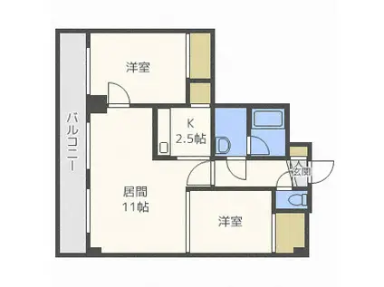 FITビル(2LDK/4階)の間取り写真