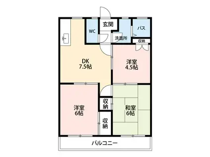マンション浅井(3LDK/4階)の間取り写真