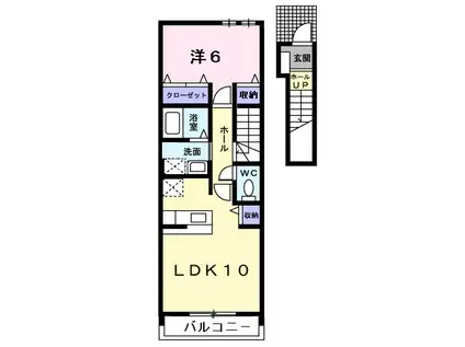 グラース メゾン I(1LDK/2階)の間取り写真