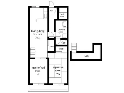 コーポ ISHIKAWA(2LDK/2階)の間取り写真
