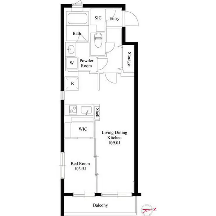 ハーモニーレジデンス新宿四谷 3階階 間取り