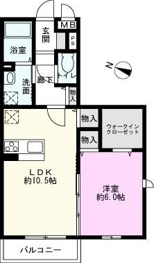 ソラシエスタ(1LDK/3階)の間取り写真