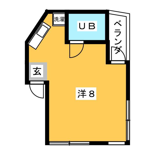 アイビル(ワンルーム/4階)の間取り写真