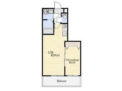 シェリル加古川(1LDK/3階)の間取り写真