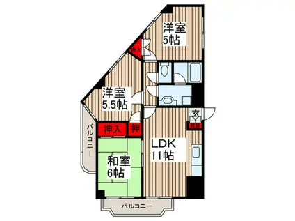 シャトレータカラ(3LDK/4階)の間取り写真
