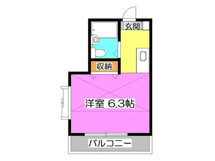 アメニティ所沢(ワンルーム/1階)の間取り写真