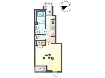 ロビンII(1K/1階)の間取り写真