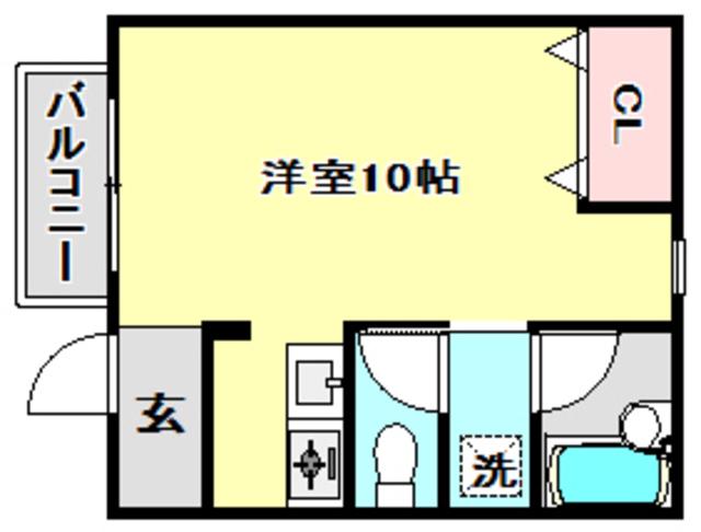 リドーヴェール(ワンルーム/1階)の間取り写真