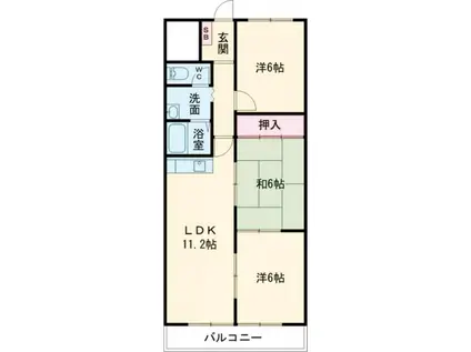 ノーブル・ライフ(3LDK/5階)の間取り写真