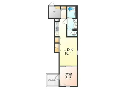 FSTYLE西取石4号館(1LDK/1階)の間取り写真