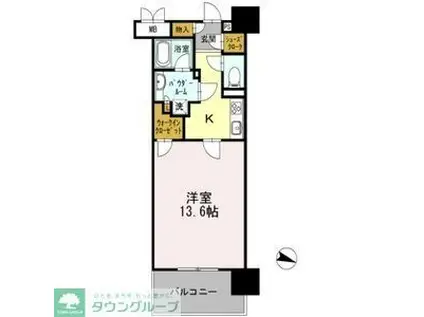 ロイヤルパークスERささしま イースト(1K/6階)の間取り写真