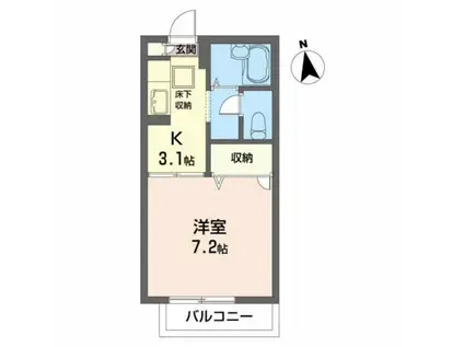 ディアス147(1K/1階)の間取り写真