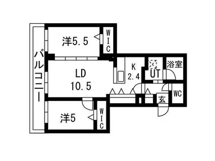 アルファグラン末広(2LDK/4階)の間取り写真