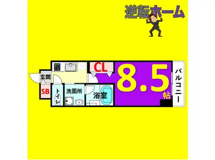 リシュドール名駅南(1K/5階)の間取り写真